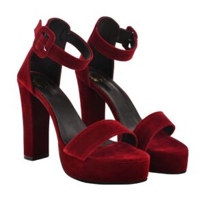 Shoetopia Women’s Velvet Block Heel
